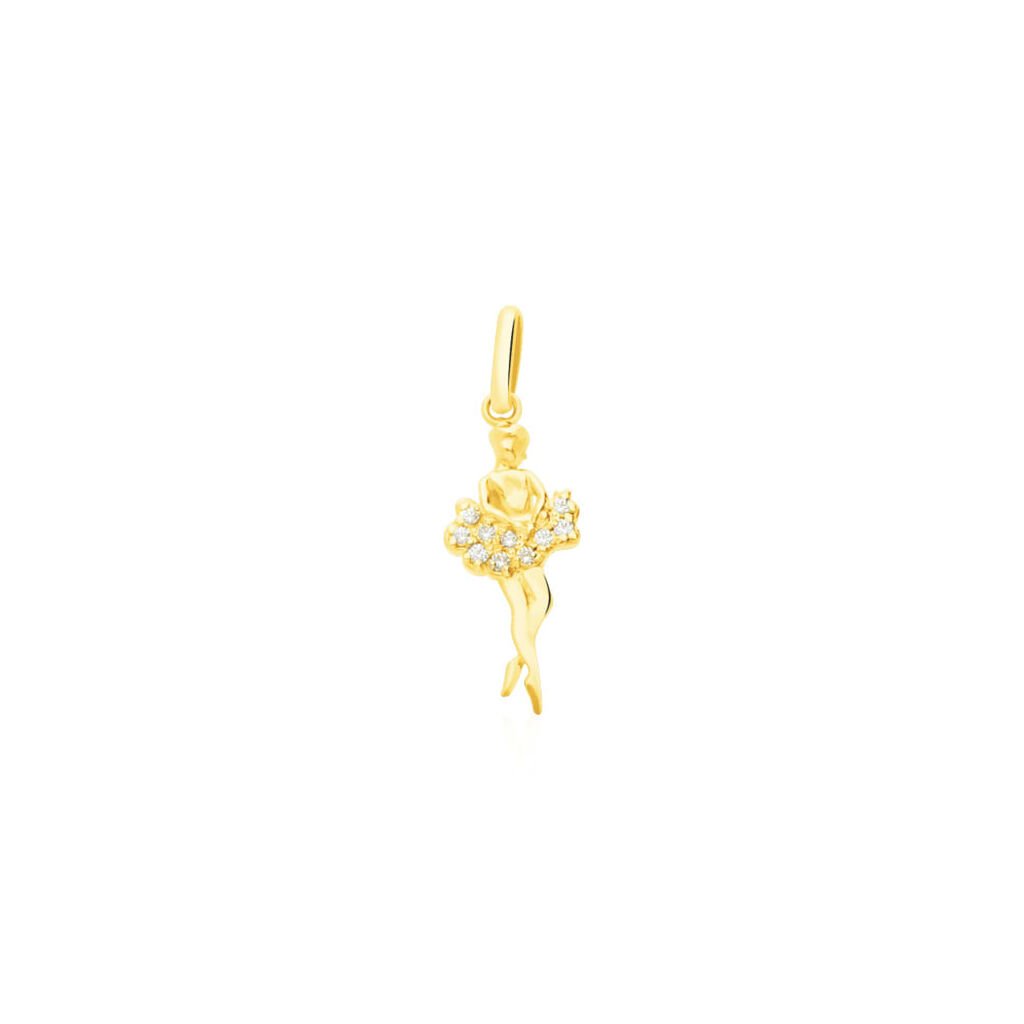 Ciondolo ballerina in oro giallo e zirconi - Ciondoli Donna | Stroili