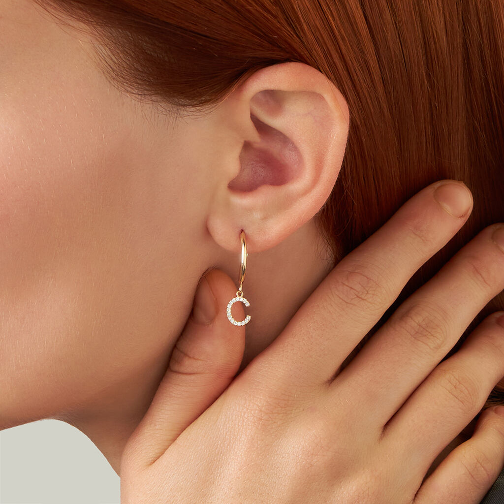 Mono Orecchino A Cerchio Toujours Oro Giallo Cubic Zirconia - Mono Orecchino Donna | Stroili