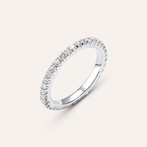 Fede Classica Eternity 2.4 mm Oro Bianco Diamante - Anelli con Incisione Donna | Stroili