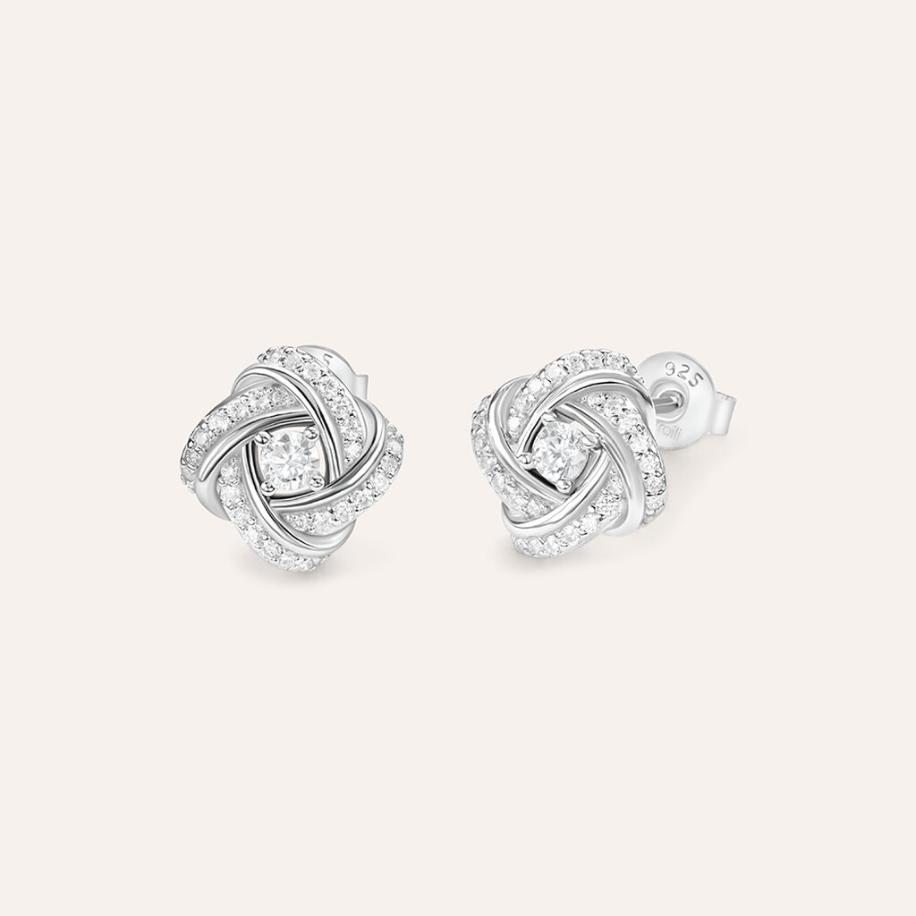 Orecchini Lobo Silver Elegance Argento Rodiato Cubic Zirconia - Orecchini a Lobo Donna | Stroili