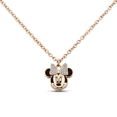 Collana Mickey Mouse & Friends Acciaio Rosa Cristallo - Collane Donna | Stroili