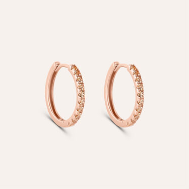 Orecchini A Cerchio Silver Rainbow Argento Rosa Cubic Zirconia