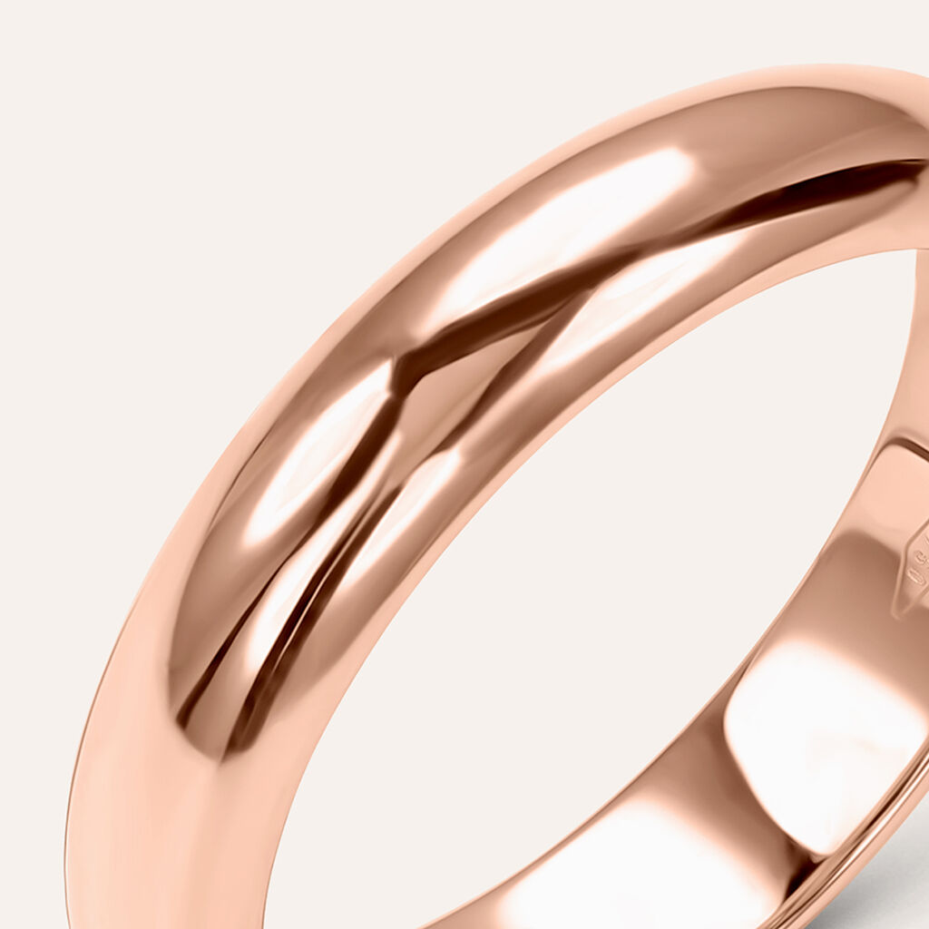 Fede Classica Leggera 4 mm Oro Rosa - Anelli con Incisione Unisex | Stroili