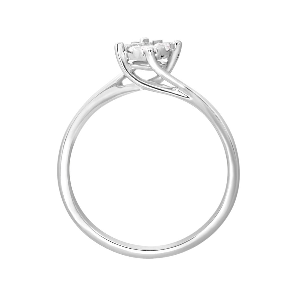 Anello Solitario Petali Oro Bianco Diamante - Anelli con Pietre Donna | Stroili