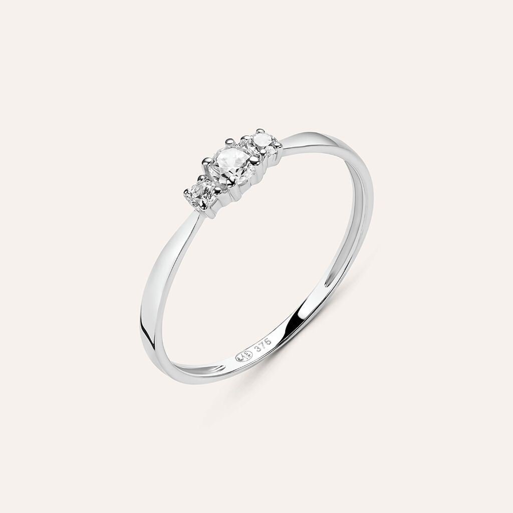 Anello Trilogy Claire Oro Bianco Cubic Zirconia