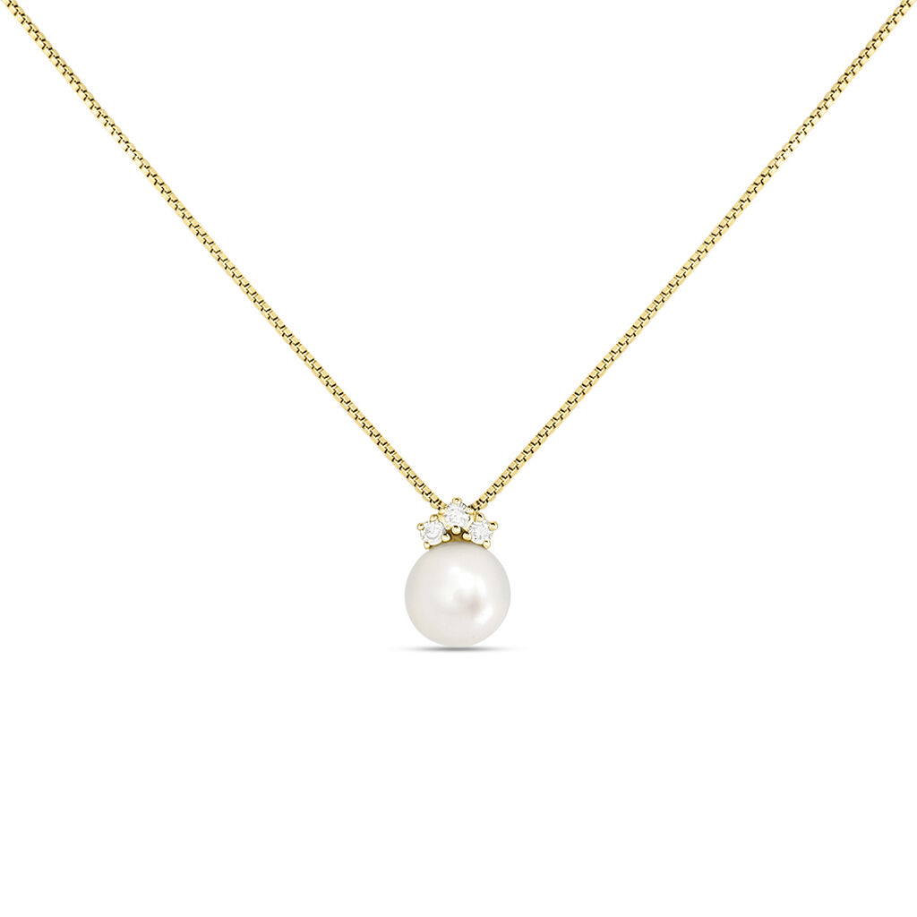 Collana Gabrielle Precious Oro Giallo Perla D'Acqua Dolce Diamante