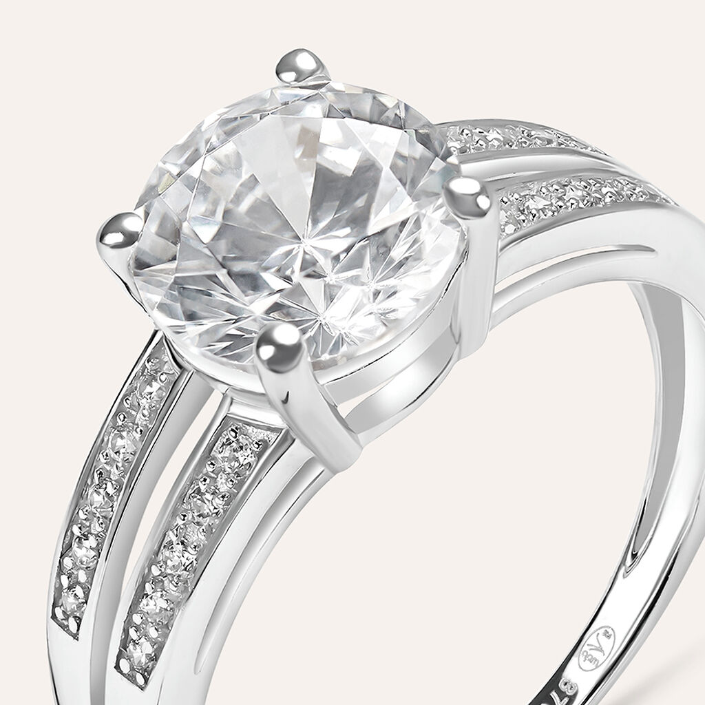 Anello Solitario Claire Oro Bianco Cubic Zirconia - Anelli con Pietre Donna | Stroili