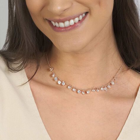 Collana Multi Punto Luce Romantic Shine Metallo Rosa Cristallo - Collane Choker Donna | Stroili