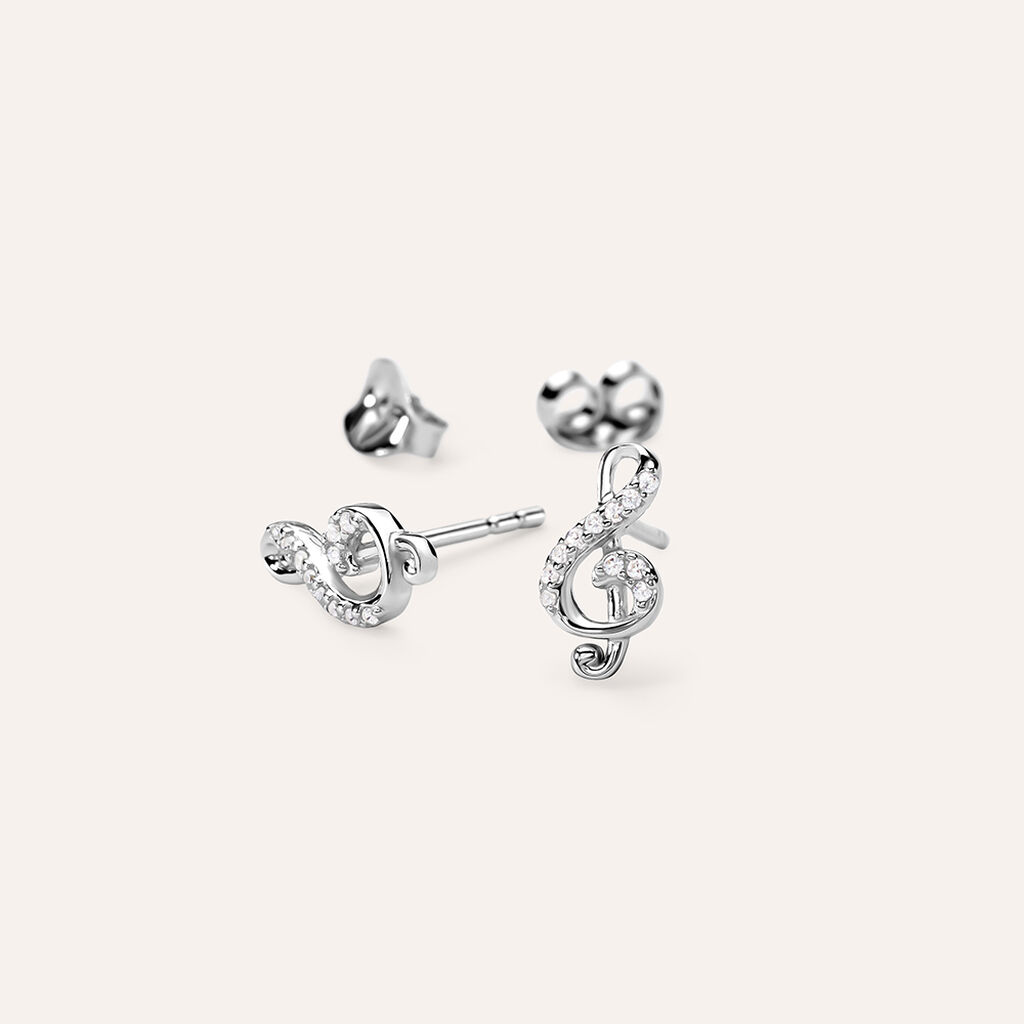 Orecchini Lobo Silver Moments Argento Rodiato Cubic Zirconia