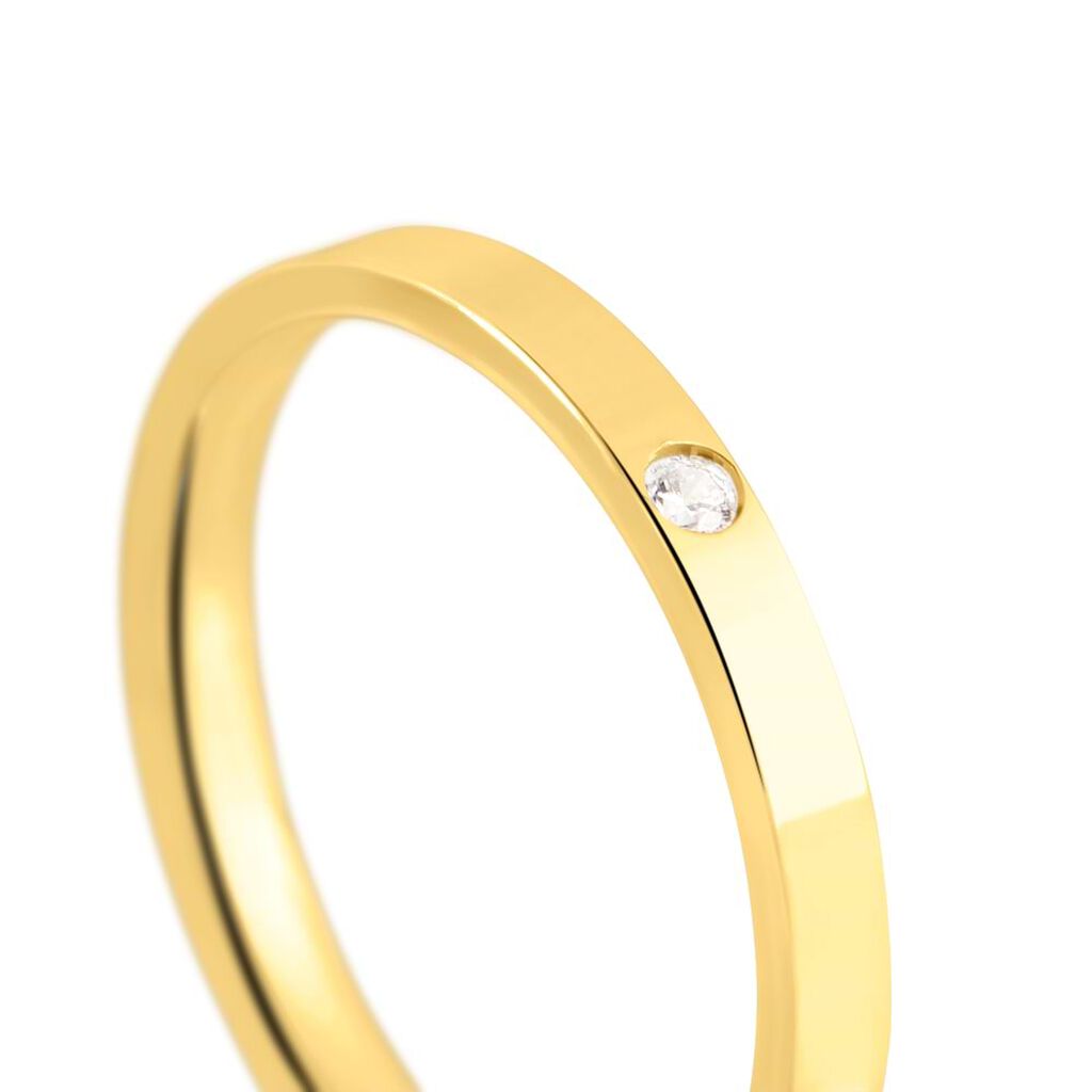 Fede Comoda 2.5 mm Oro Giallo Diamante - Anelli con Incisione Unisex | Stroili