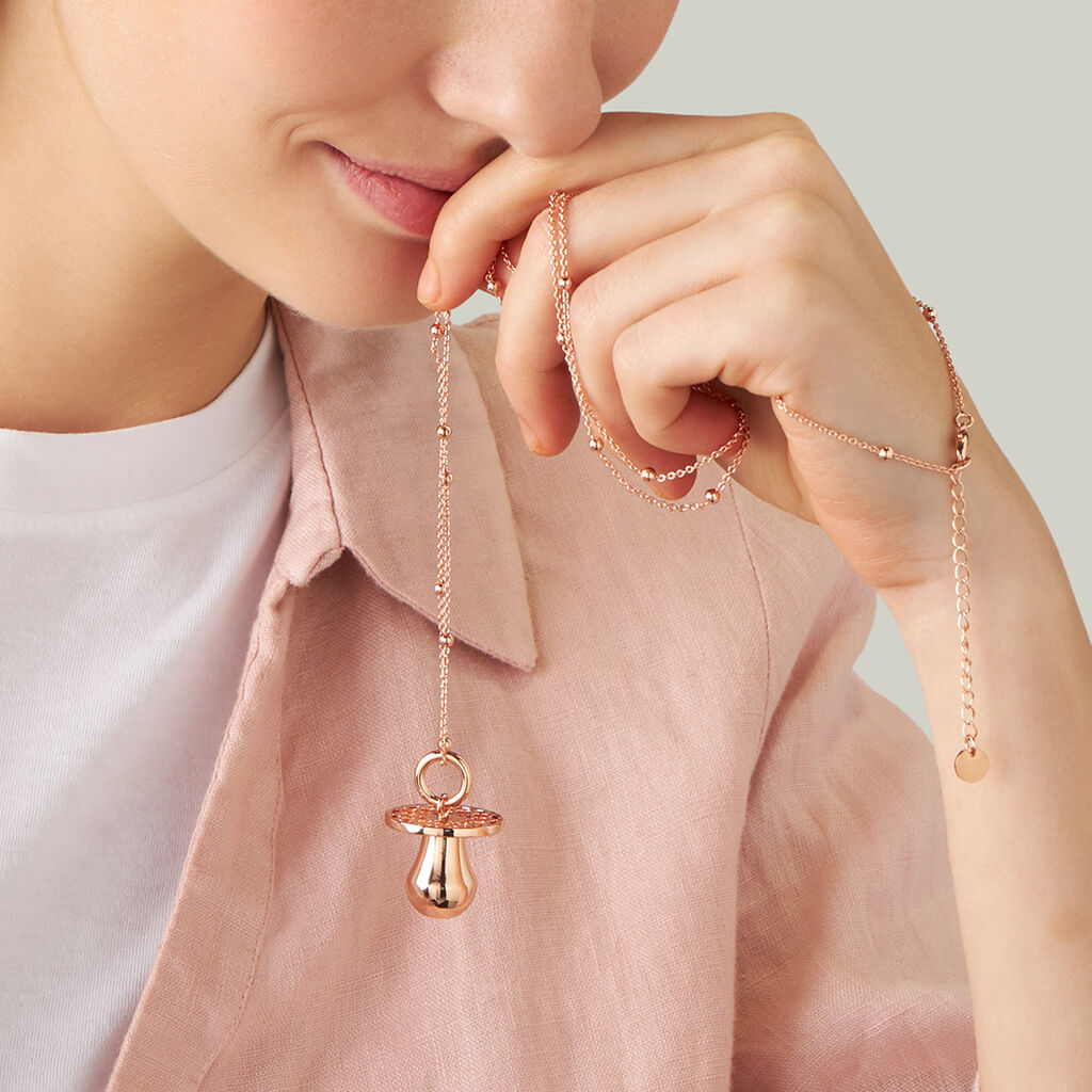 Collana Chiama Angeli Lady Code Acciaio Rosa - Collane Chiama Angeli Donna | Stroili