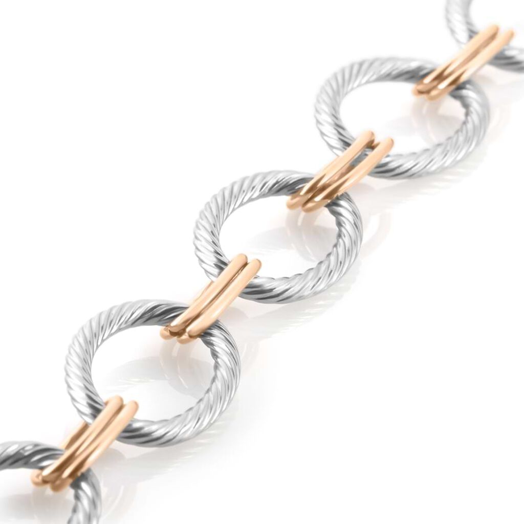 Catena Lady Code Acciaio Bicolore Bianco / Rosa - Collane Catena Donna | Stroili