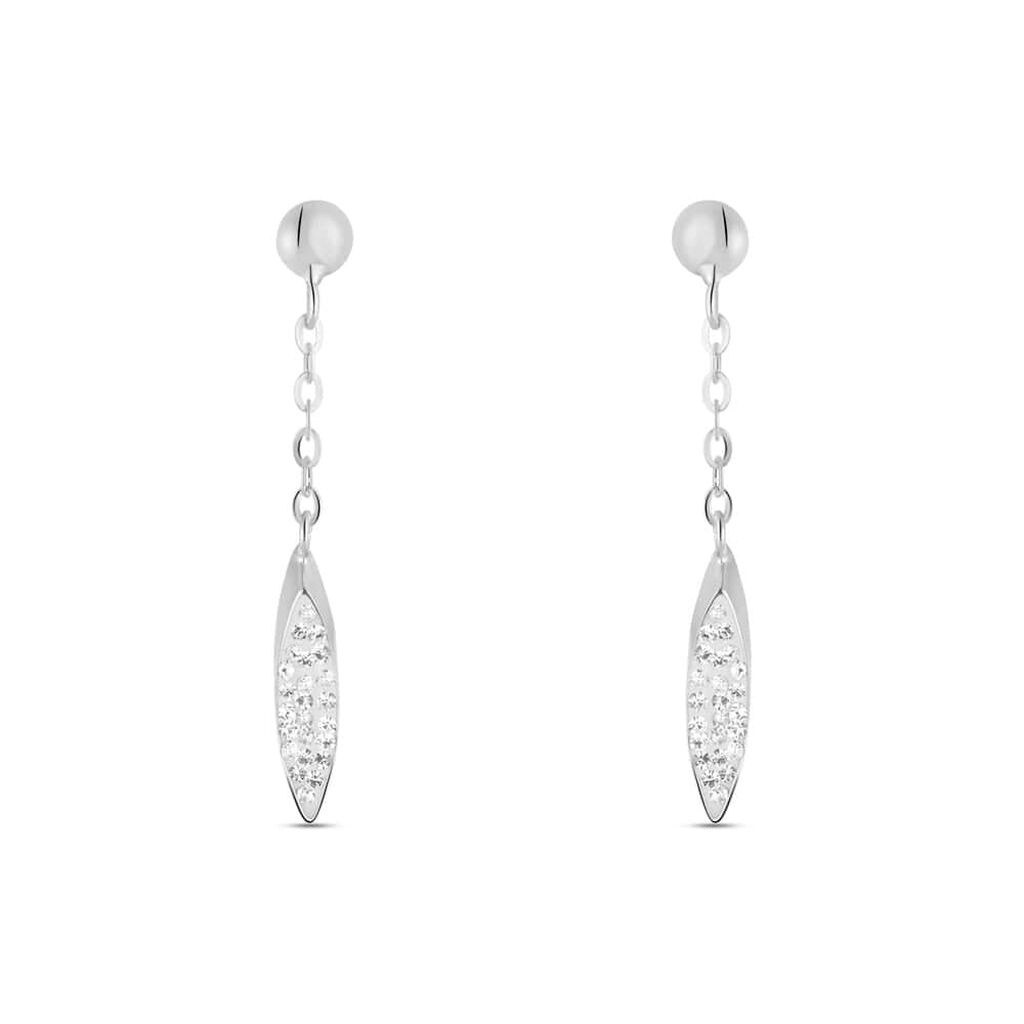 Orecchini Pendenti Crystal Gold Oro Bianco Cristallo - Orecchini Pendenti Donna | Stroili