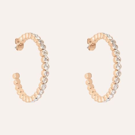 Orecchini A Cerchio Romantic Shine Metallo Rosa Cristallo - Orecchini a Cerchio Donna | Stroili