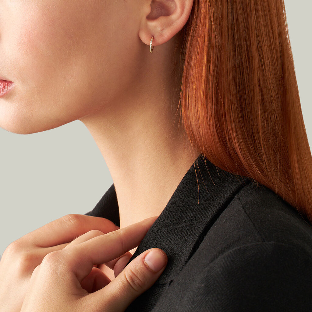 Orecchini A Cerchio Toujours Oro Giallo Cubic Zirconia - Orecchini a Cerchio Donna | Stroili