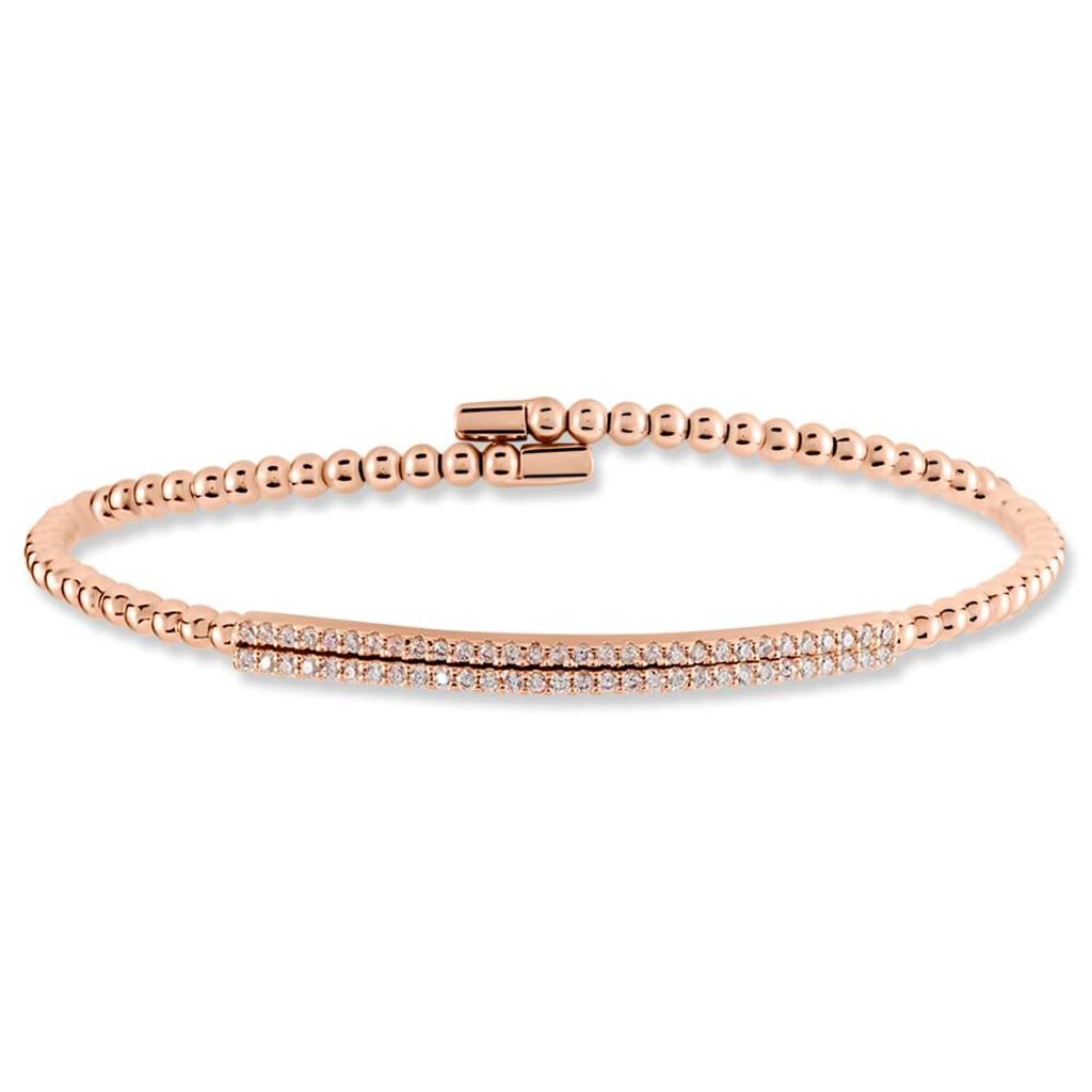 Bangle Silver Elegance Argento Rosa Cubic Zirconia