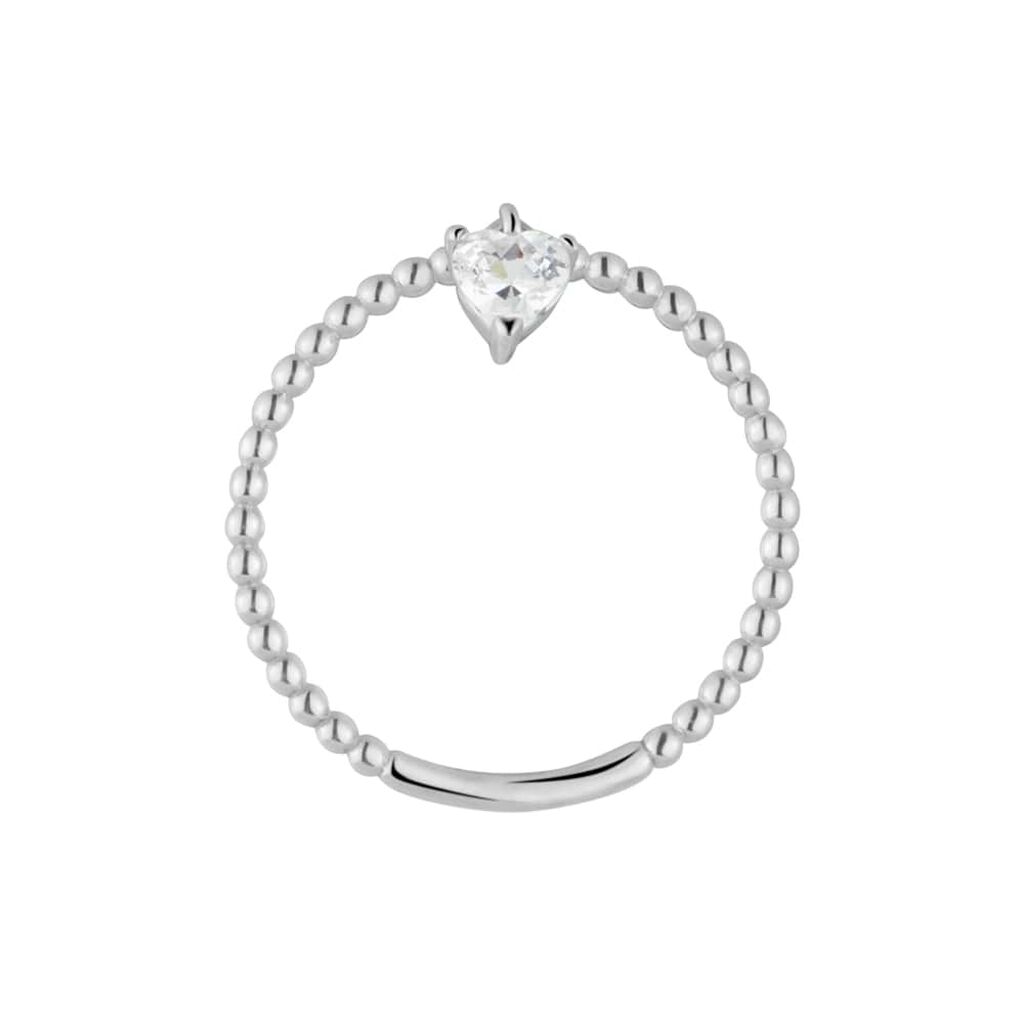 Anello Solitario Claire Oro Bianco Cubic Zirconia - Anelli con Ciondoli Donna | Stroili