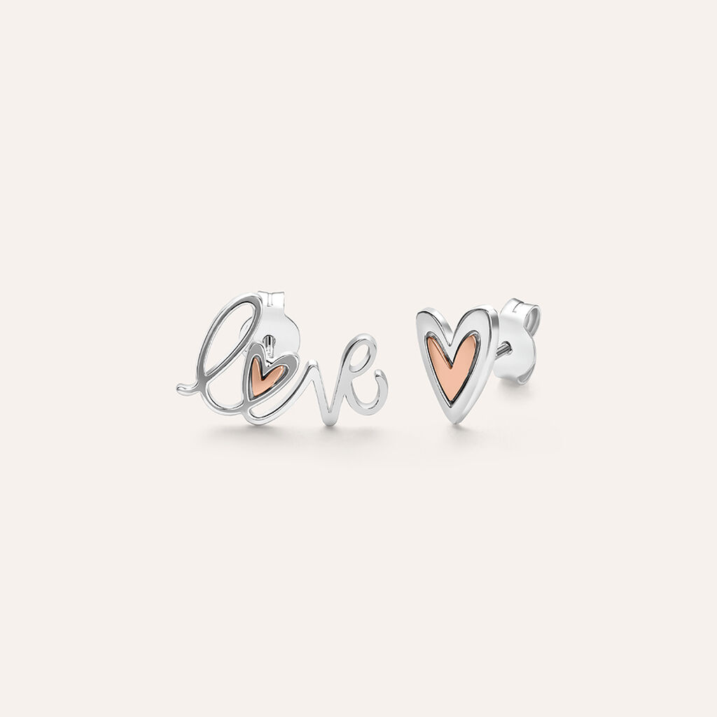 Orecchini Spaiati Silver Collection Argento Bicolore Bianco / Rosa - Gioielli Donna | Stroili
