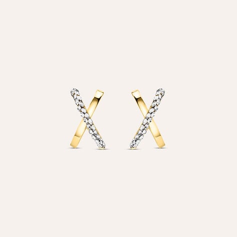 Orecchini A Cerchio Crystal Gold Oro Giallo Cristallo - Orecchini a Cerchio Donna | Stroili