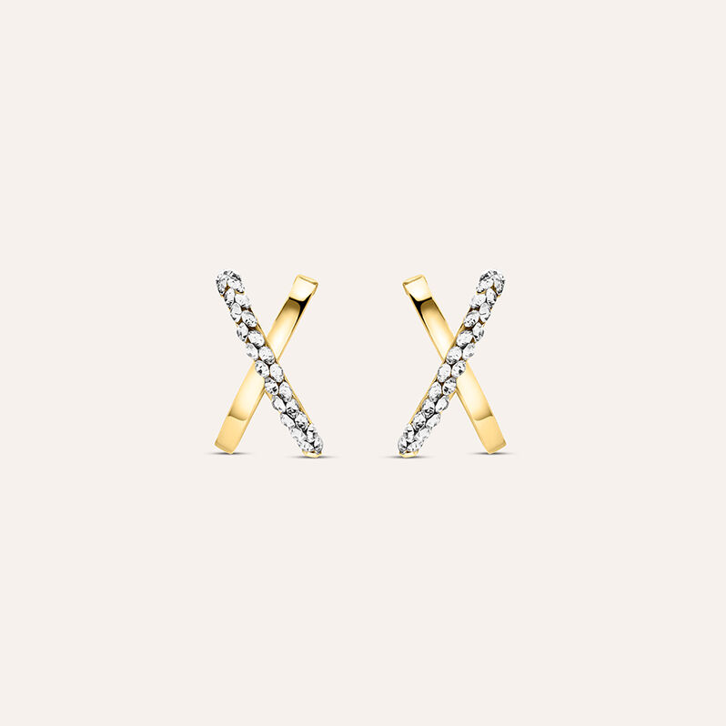 Orecchini A Cerchio Crystal Gold Oro Giallo Cristallo - Orecchini a Cerchio Donna | Stroili