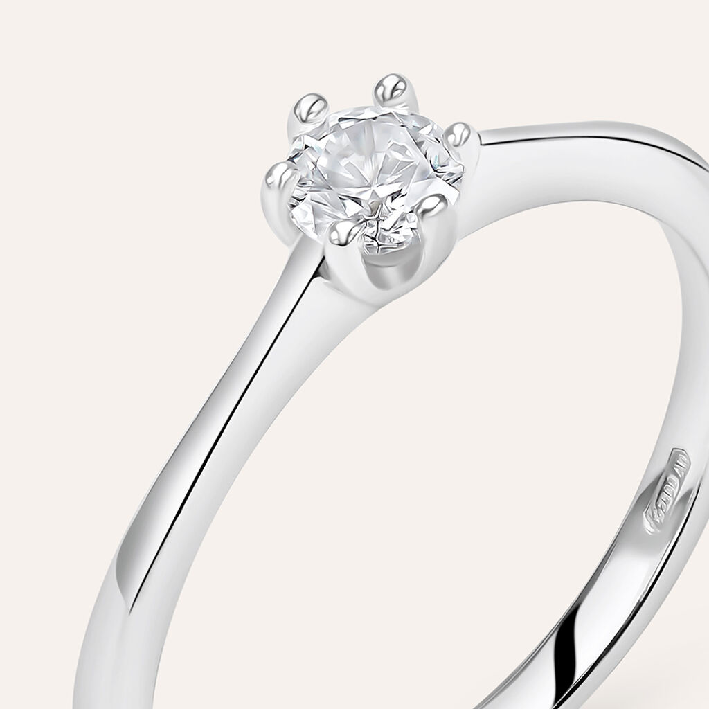 Anello Solitario Silver Elegance Argento Rodiato Cubic Zirconia - Anelli con Pietre Donna | Stroili