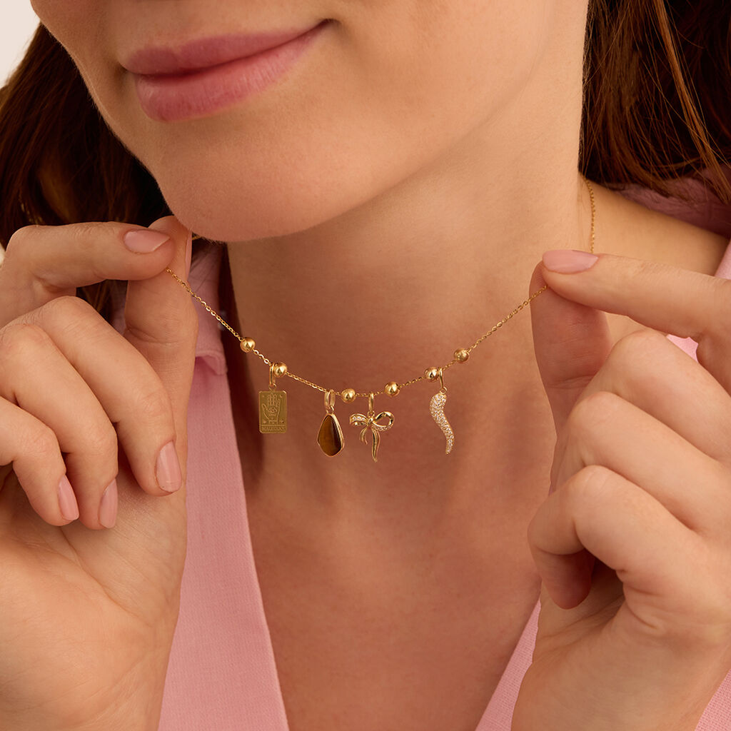 Pendente Po&egrave;me Oro Giallo Cubic Zirconia