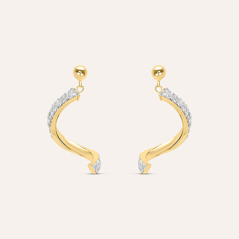 Orecchini Pendenti Christelle Oro Giallo Cristallo - Orecchini Pendenti Donna | Stroili