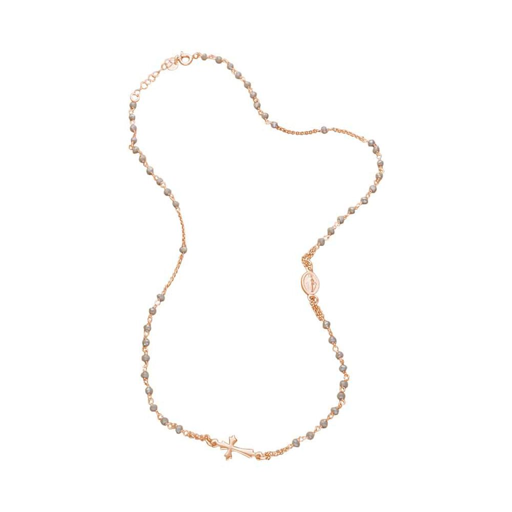 Collana Rosario Silver Soul Argento Rosa Cristallo - Collane Rosario Donna | Stroili