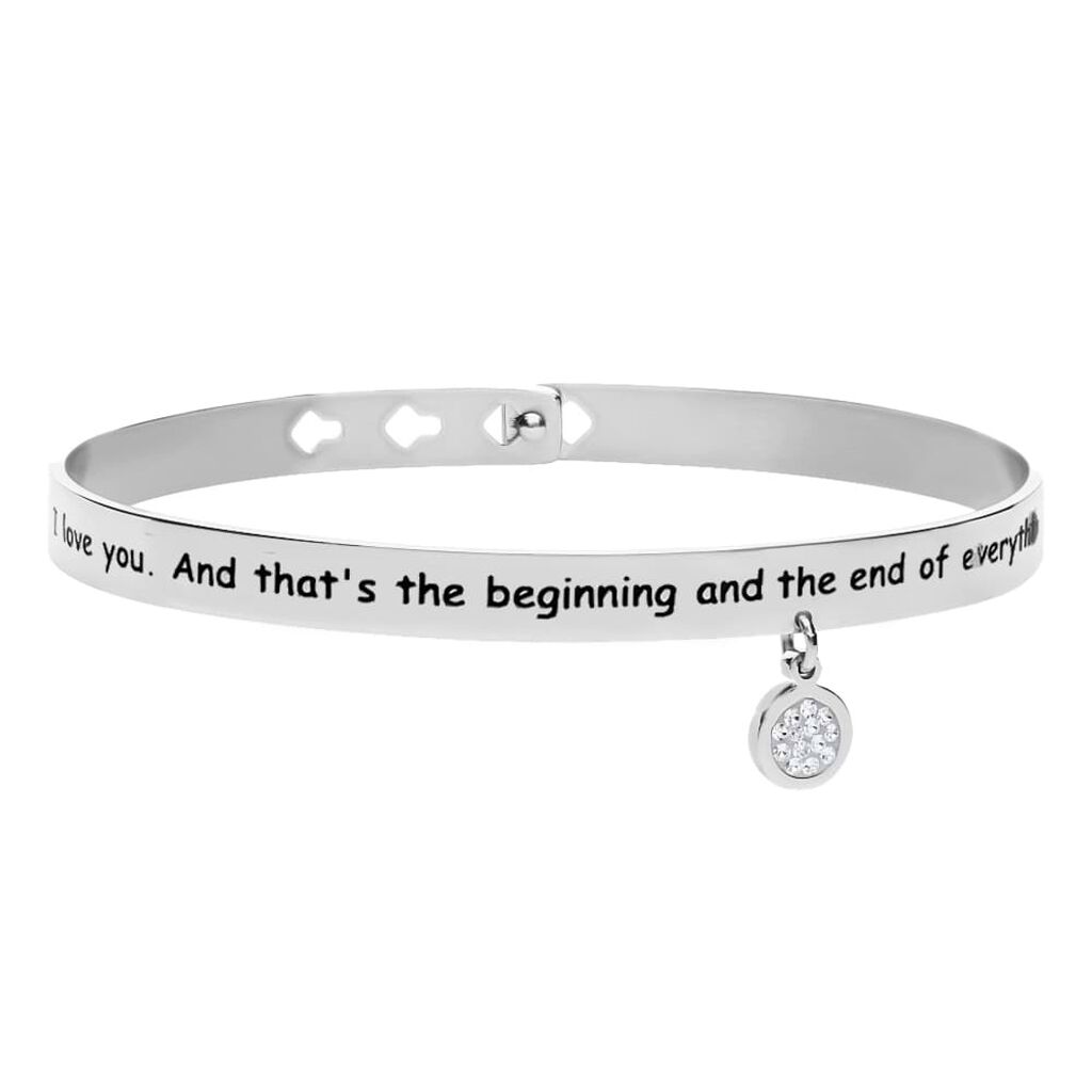 Bangle acciaio 'I love you. And that's the beginning and the end of everything' - Bracciali Donna | Stroili