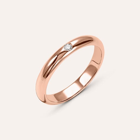Fede Classica Leggera 3.2 mm Oro Rosa Diamante - Anelli con Incisione Unisex | Stroili