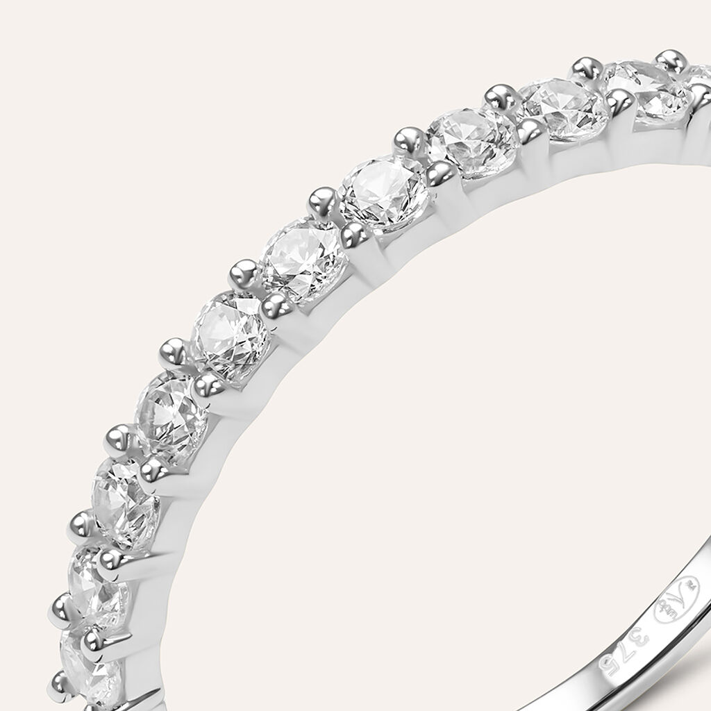 Anello Semi-eternity Claire Oro Bianco Cubic Zirconia - Anelli con Pietre Donna | Stroili