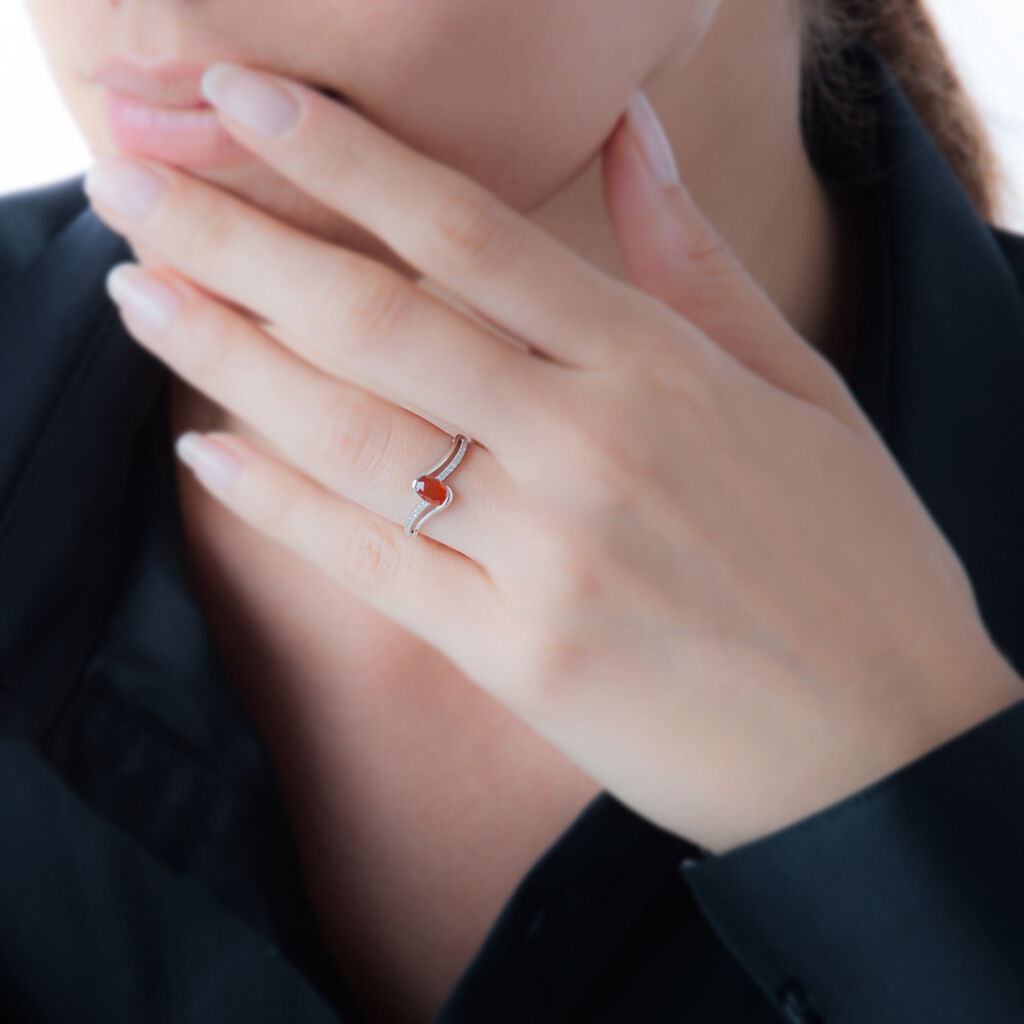 Anello Charlotte Oro Bianco Smeraldo Diamante