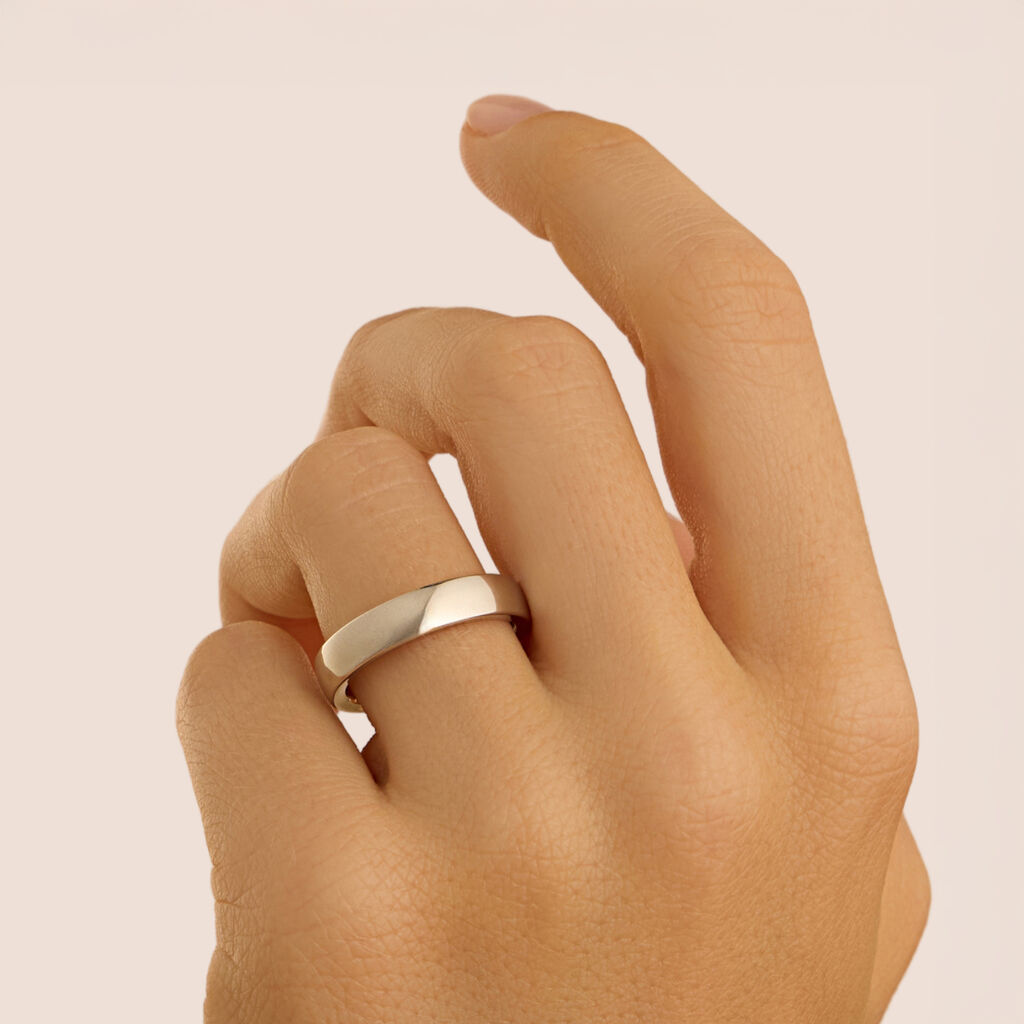 Fede Comoda Leggera Squadrata 4 mm Oro Bianco