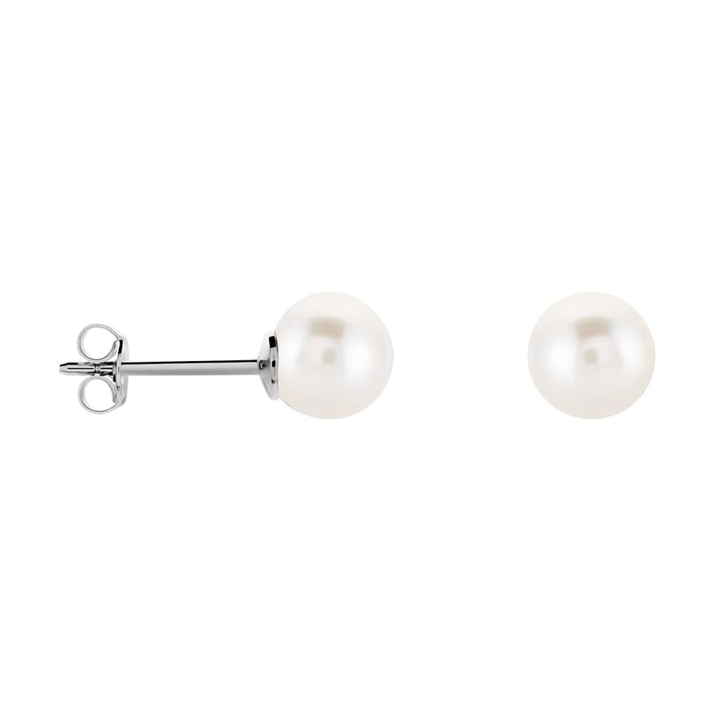 Orecchini Lobo Gabrielle Oro Bianco Perla Akoya - Orecchini a Lobo Donna | Stroili