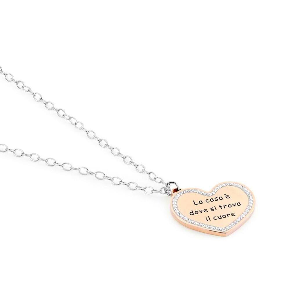 Collana Lady Message Acciaio Bicolore Bianco / Rosa Cristallo - Collane Donna | Stroili
