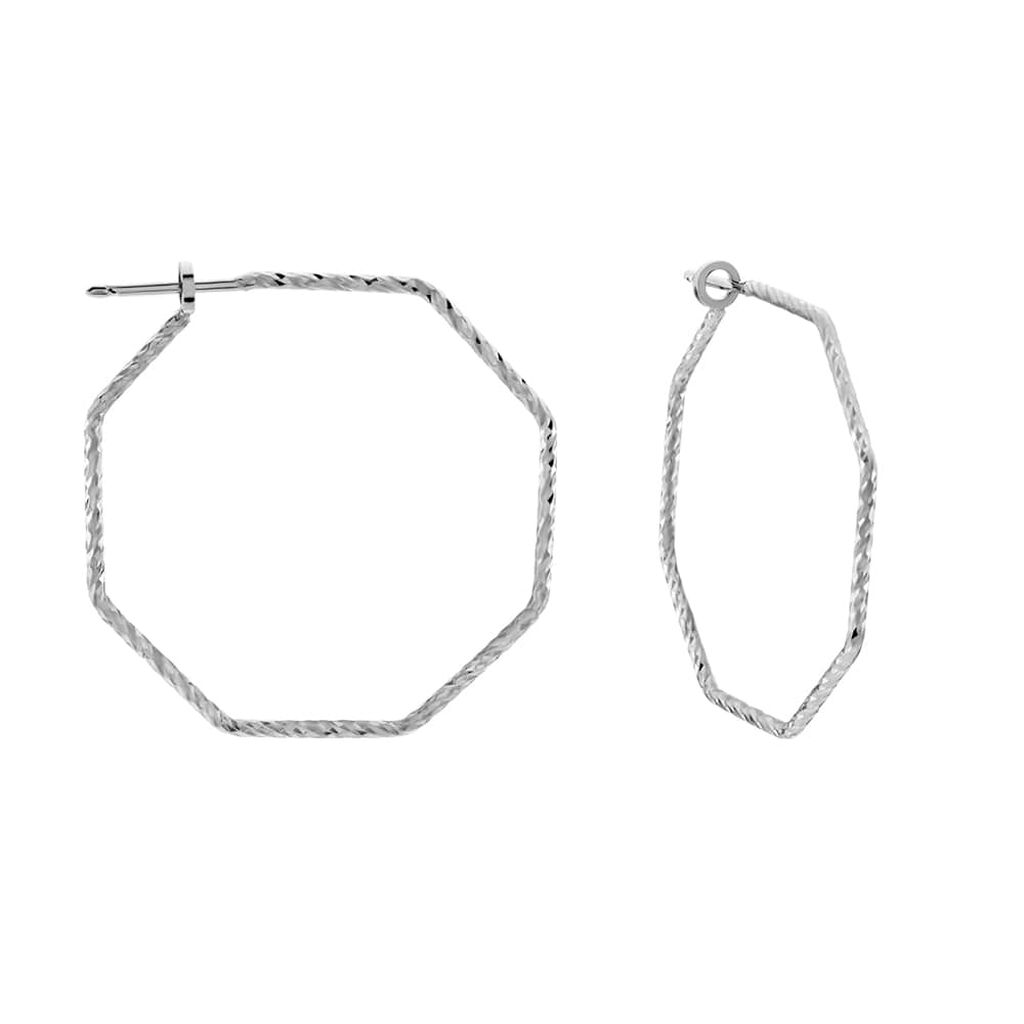 Orecchini A Cerchio Silver Collection Argento Rodiato