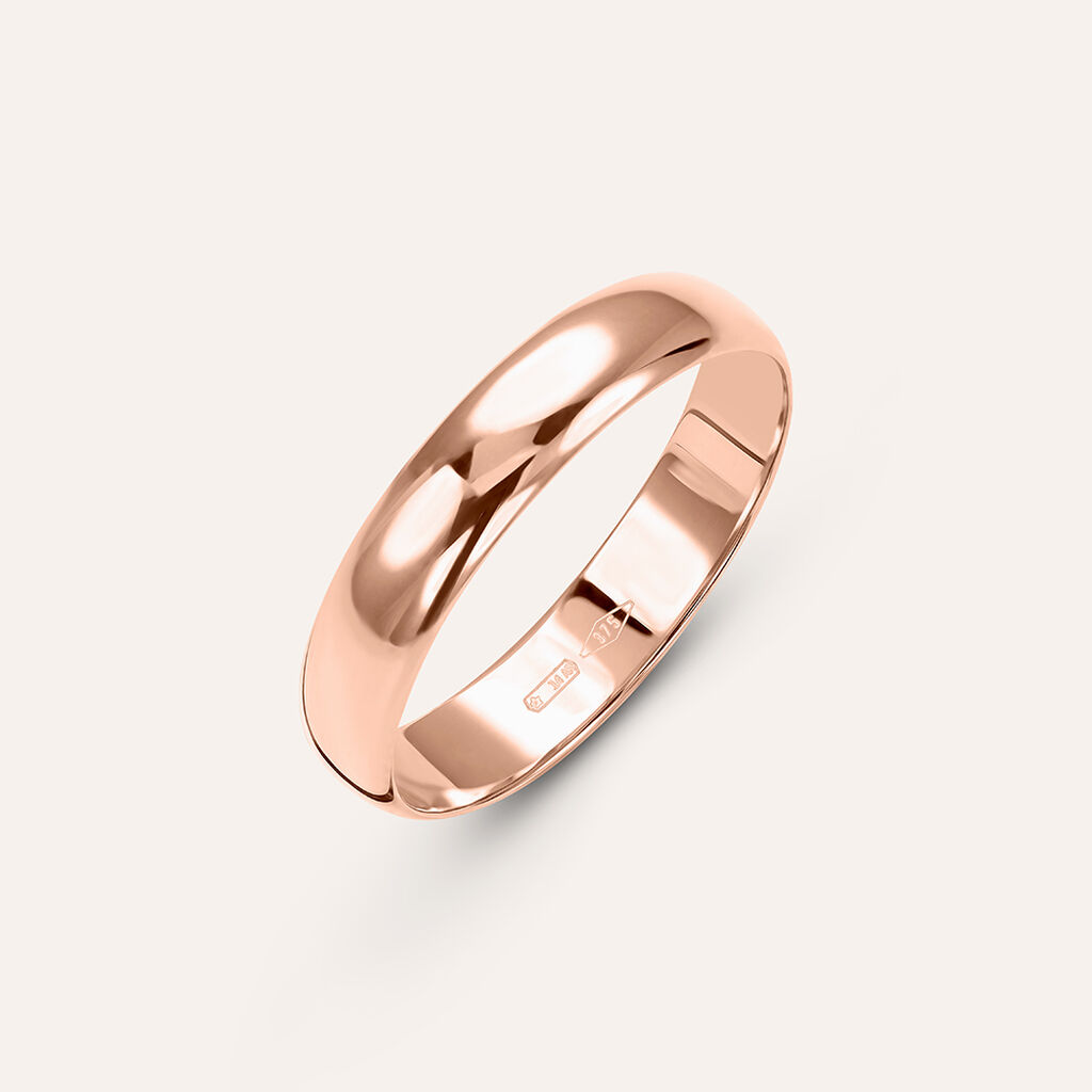 Fede Mantovana Leggera 4 mm Oro Rosa