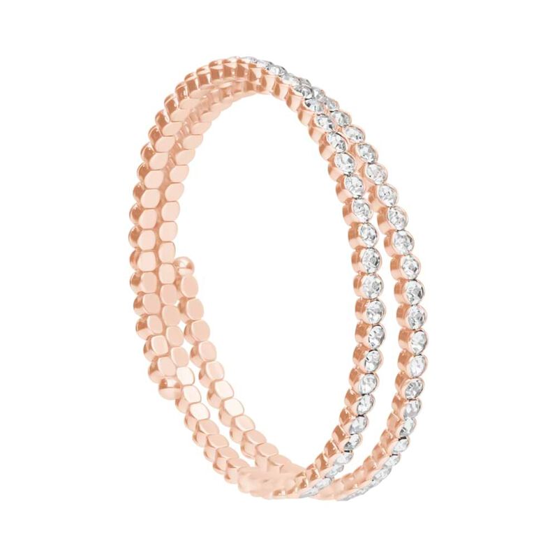 Bracciale bangle in metallo rosato e cristalli - Bracciali Donna | Stroili