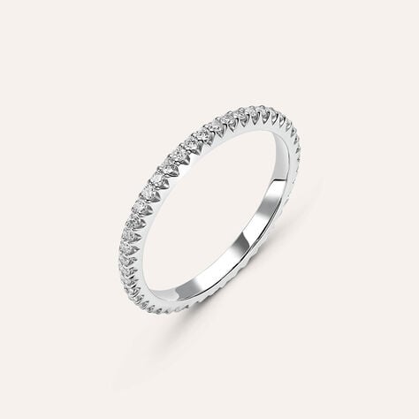 Fede Classica Eternity 2 mm Oro Bianco Diamante - Anelli con Incisione Donna | Stroili