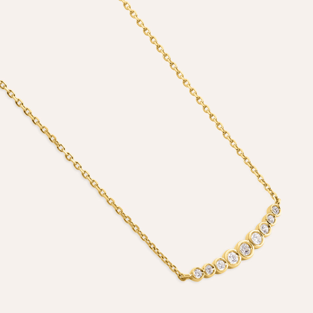 Collana Desideria Argento Nobile Dorato Cubic Zirconia