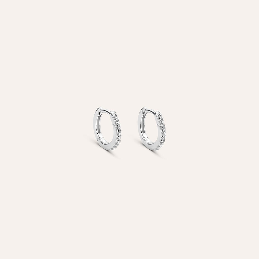 Orecchini A Cerchio Silver Elegance Argento Rodiato Cubic Zirconia - Gioielli Donna | Stroili
