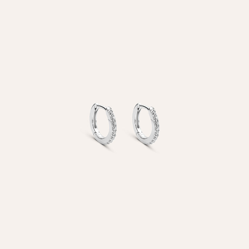 Orecchini A Cerchio Silver Elegance Argento Rodiato Cubic Zirconia - Gioielli Donna | Stroili