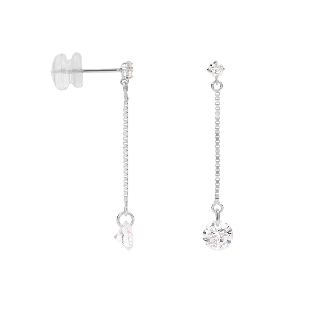 Orecchini Pendenti Punto Luce Claire Oro Bianco Cubic Zirconia - Orecchini Pendenti Donna | Stroili