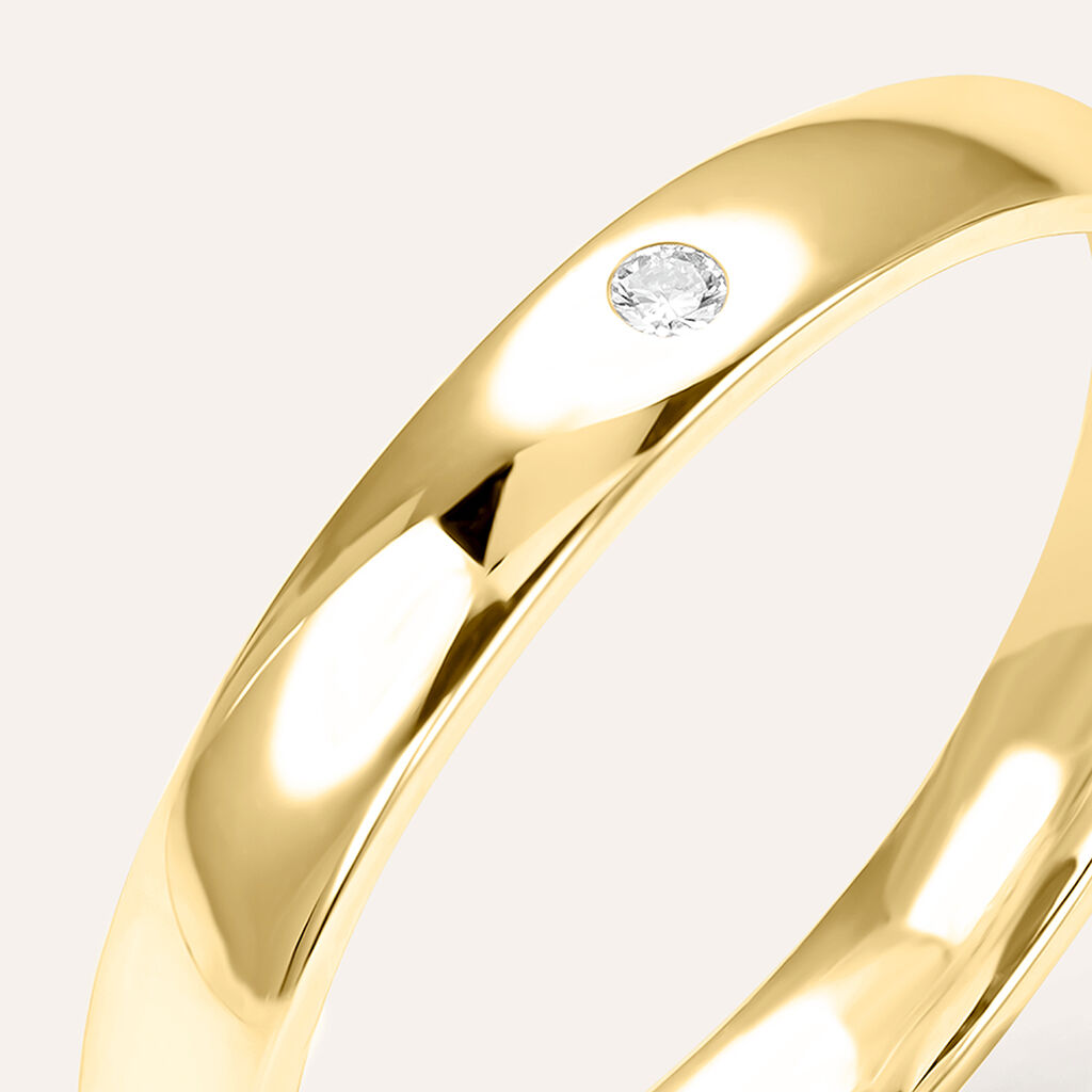 Fede Comoda 3.1 mm Oro Giallo Diamante - Fedi Unisex | Stroili