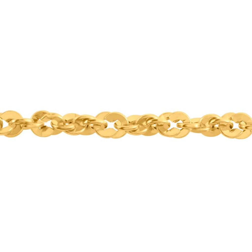 Collana Belcher In Oro Giallo 9Ct Con Motivo E Liscia Collana Belcher In Oro Giallo 9Ct Con Motivo E Liscia