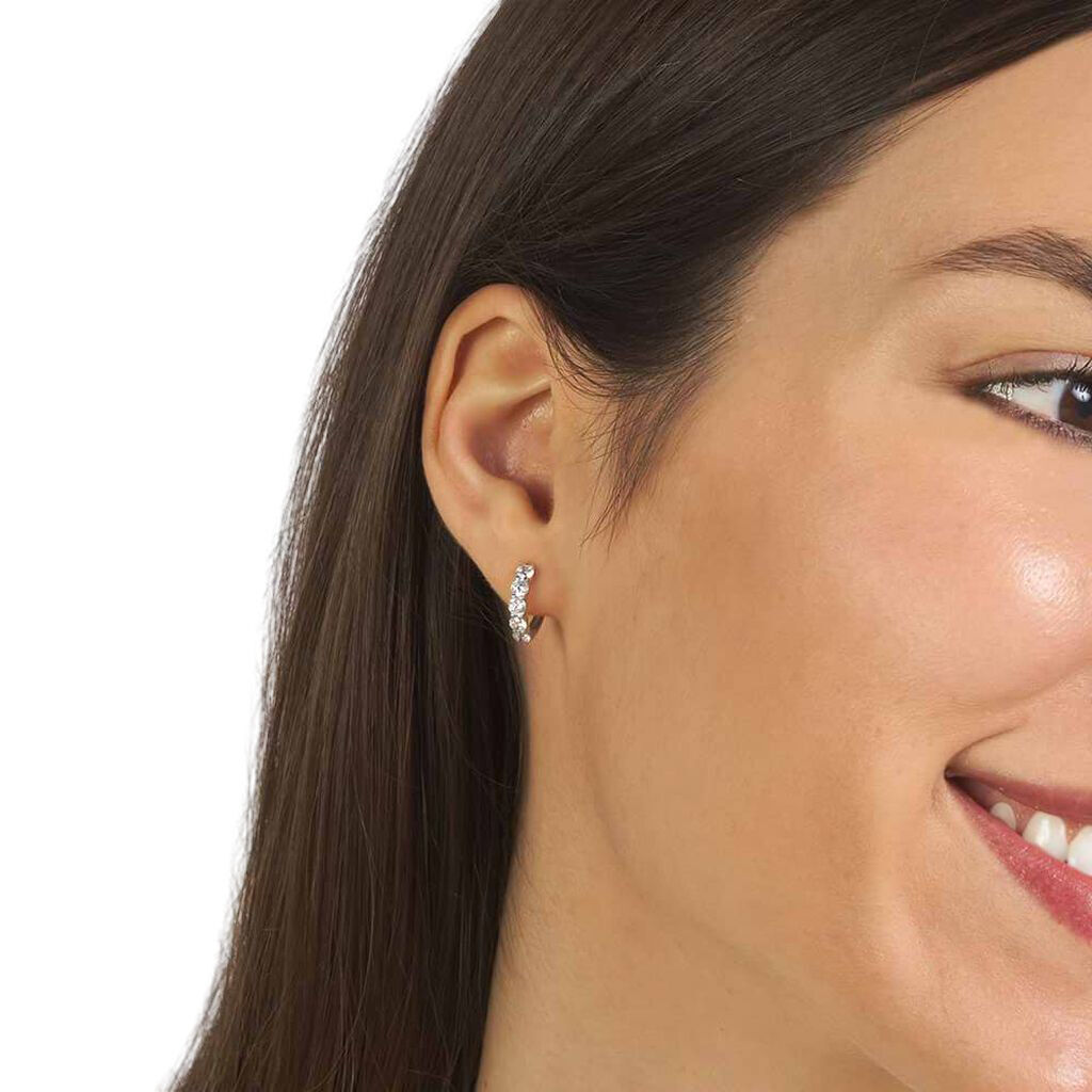 Orecchini A Cerchio Claire Oro Bianco Cubic Zirconia - Orecchini a Cerchio Donna | Stroili