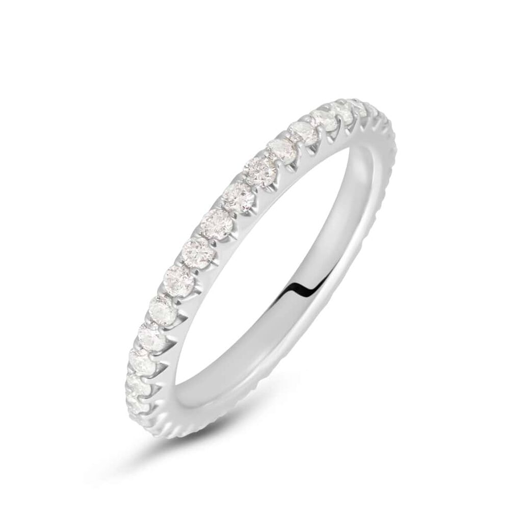 Fede Classica Eternity 2.4 mm Oro Bianco Diamante