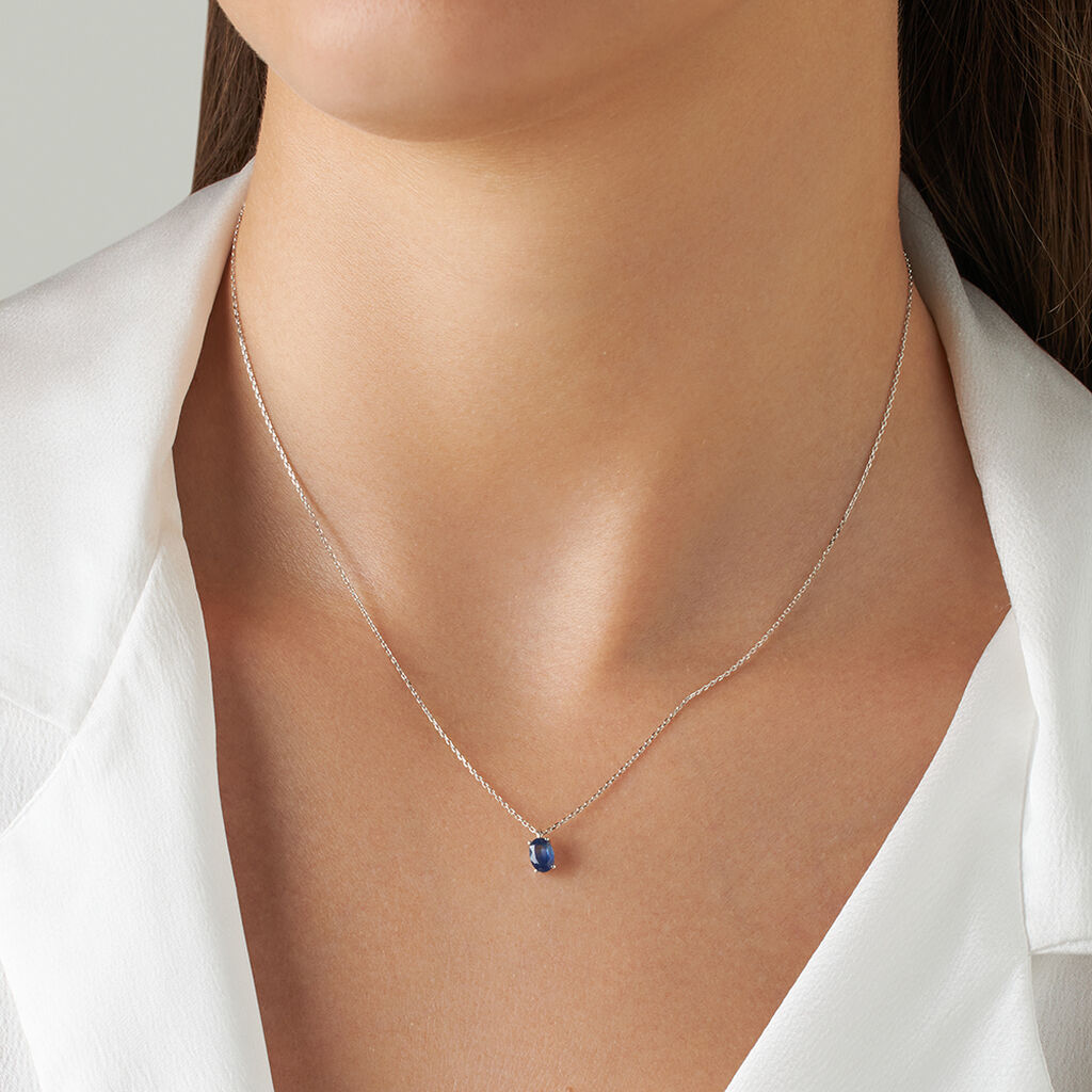 Collana Punto Luce Charlotte Oro Bianco Zaffiro - Collane Punto Luce Donna | Stroili