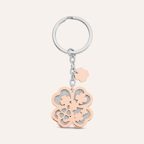 Portachiavi Lady Shine Acciaio Bicolore Bianco / Rosa - Portachiavi Donna | Stroili