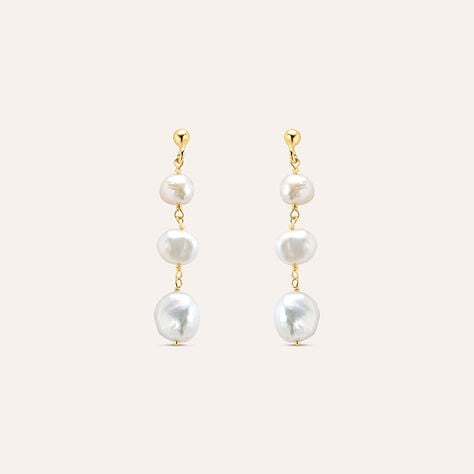 Orecchini Pendenti Gabrielle Oro Giallo Perla D'Acqua Dolce - Orecchini Pendenti Donna | Stroili